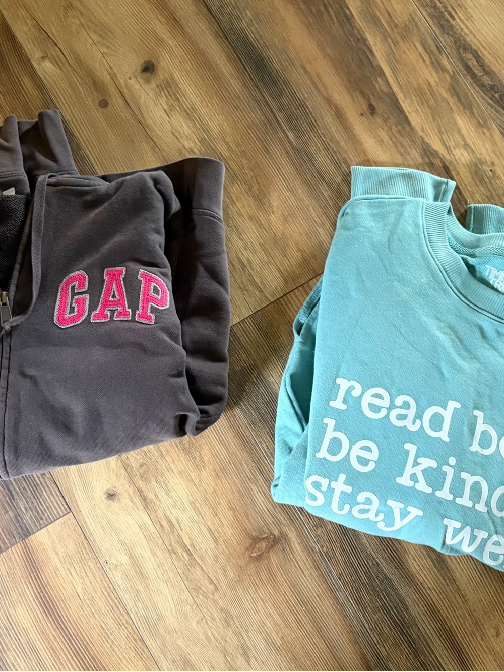 GAP Charcoal Hoodie with Pink Logo & Teal Graphic Sweatshirt Set